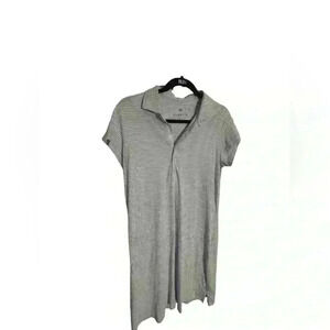 Renwick Polo Dress Striped M Pima Cotton Two Small Pin Holes On The Collar